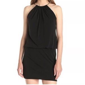 Jessica Simpson Elegant Black Halter Mini Dress